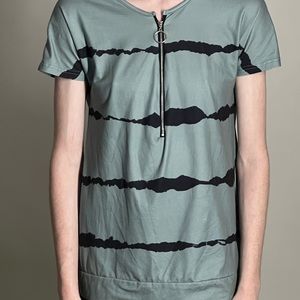 Green and black T-shirt